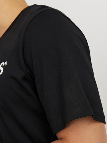 Jack & Jones Packung mit 2 T-Shirts in Übergröße, Rundhalsausschnitt, Druck, Design Logo Oversize, 2er Pack (1 x Rio Red / 1 x Schwarz)… – Ansicht 5