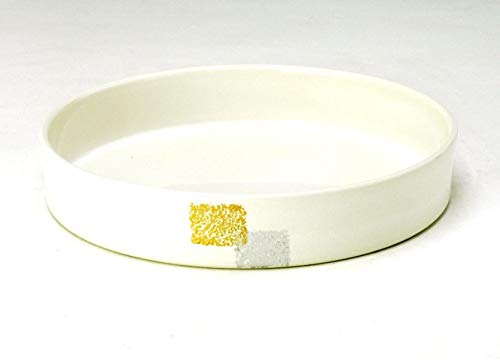 花器 白金銀彩10号 陶器 水盤 花瓶 フラワーベース