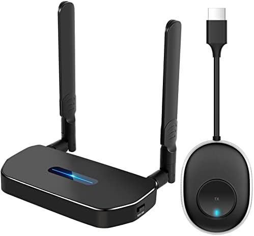 Wireless HDMI Transmitter and Receiver 4K Kit, 165FT/50M Full HD 4K Wireless Presentation Equipment HDMI Adapter, Plug and Play Streaming Media. Laptop, Dongle, PC,PS4, Smart Phone to HDTV/Projector