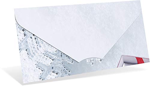 Premium Gutscheinkarten (10 Stück) für Weihnachten - verschließbare Faltkarte, DIN lang