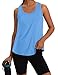 WIHOLL Tank Tops for Women Sleeveless Workout Tops Shirts Breathable Lightweight Gym Clothes Crossfit High Support Spring Fashion Clothing Blue L