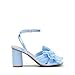 DREAM PAIRS Women's Bow Heeled Sandals, Luxurious Crinkle Satin Upper, Open Toe, Adjustable Ankle Strap, 2.95-Inch Block Heel, Vegan Insole, Wedding Bridal Party, Size 8,Blue,DWUMHS2504