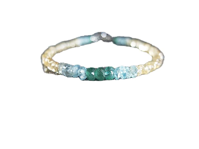 Bracelet citrine émeraude aquamarine unisexe, le cadeau idéal en argent sterling 925
