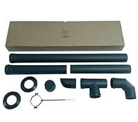 TYGERIX® Komplettes Set mit Schläuchen, Anschlüssen und Zubehör für Pelletofen, 80 mm, Set mit 10 Elementen, sehr hohe Hitzebeständigkeit, Dicke 1,2 mm, formstabil, hergestellt in Italien,