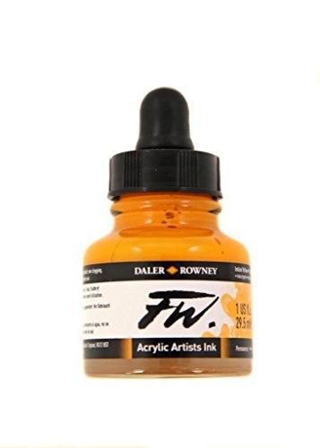 Image of Daler Rowney FW Artists Acrylic Ink 29.5 ML Pot - Indian Yellow
