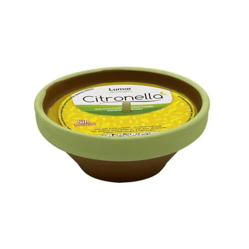 Vela Citronela en Plato Terracota Anti mosquitos - Color Aleatorio - 15x6cm - 20h - HOSTENATURA