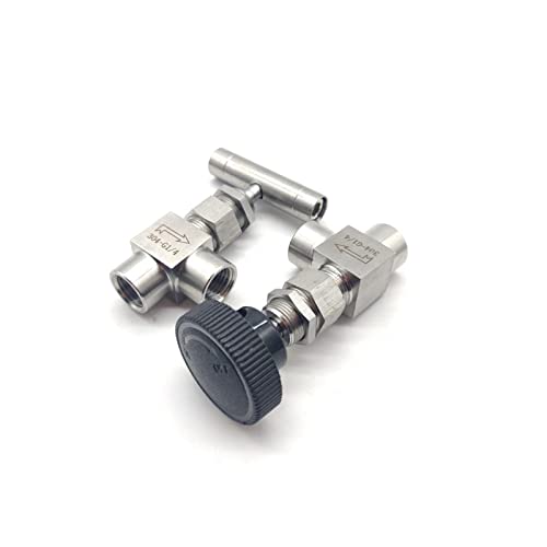 Vanne à pointeau inox 304 d'angle 1/4" robinet d'arrêt de panneau haute pression