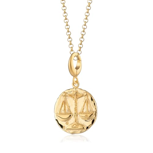Lily Charmed - 18ct Gold Plated Libra Zodiac Pendant Necklace