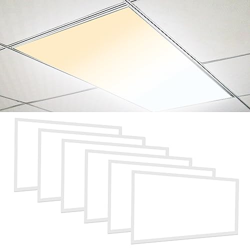 Image of CycevSun 6-Pack 2x4 LED Flat Panel Light Drop Ceiling, 30 /40 /50W Selectable