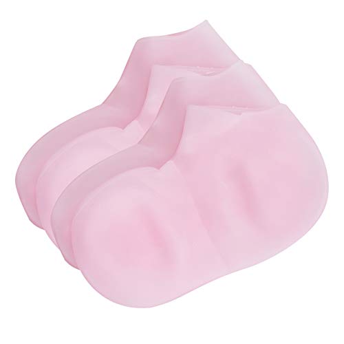 シリコン保湿ソックス 2 パック、レディーススパペディキュアソックス、スパペディキュアソックス、保湿フットマスク角質除去滑り止めシリコンソックス、ひび割れたかかとを修復し柔らかくします。 (M(36-38))