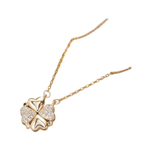 Argent sterling 925 : collier ras du cou gothique avec pendentif coeur et trèfle de luxe