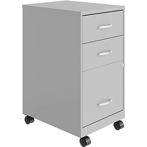 NuSparc Mobile 3 Drawer Locking Pedestal File Cabinet | Pre-Assembled Steel Construction | Perfect for Small and Home Office | Letter-Size | Assembled in USA