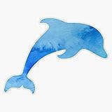 Water Color Dolphin Vinyl Sticker Waterproof Bumper Sticker Laptop Window Decal 5'