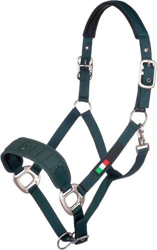 Licol Vert Foncé Pur-sang HKM Livigno en sangle nylon réglable avec bouclerie en métal robuste