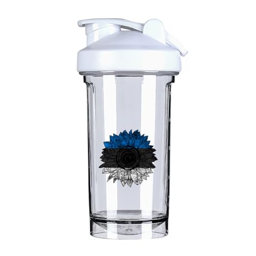 Vintage Sunflower Estonians Flag 18 Ounce Shaker Bottle Drink Mixer Leak-proof Pre Workout Protein Shakes Meal Replacement Shakes Bottles 500ML/18 Oz White