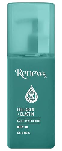 RENEW RX Collagen + Elastin Restorative Skin Strengthening Oil, Moisturizing Body Oil – Hydrating & Firming Skin Care, Vegan Skincare, 10 fl oz