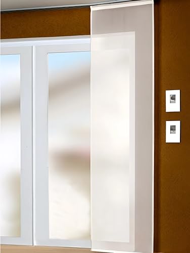 Schiebevorhang Vorhang in Gardine Fensterschal Flächenvorhang Schiebegardine aus Voile 60 x 245 cm einfarbiges Design in Weiss Schiebevorhang Vorhang in Gardine Fensterschal Flächenvorhang Schiebegardine aus Voile 60 x 245 cm einfarbiges Design in Weiss