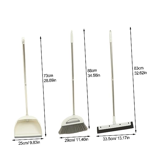 SAFIGLE 1 Satz Besen Set mit Kehrschaufel Ergonomischer für Müheloses Fegen Multifunktionales Reinigungsset für Fliesen und Zementböden für – Bild 3