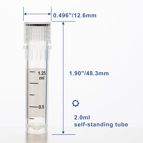 Tubes à essais de laboratoire 2ml et cryotubes en plastique avec bouchon à vis - 6