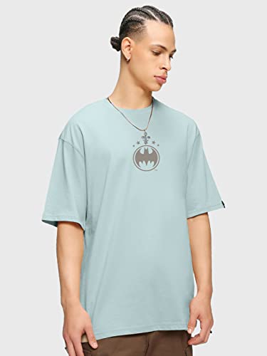 Image of Bewakoof Official DC Merchandise Men's 100% Cotton 220 GSM Graphic Print Oversized Fit Round Neck T-Shirt