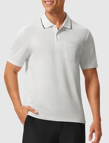 Image of Rdruko Men's Polo Shirts Short Sleeve Quick Dry Outdoor Golf Sports Shirts with Pocket