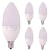 3W E12 Candle Lamp Low Voltage DC 12V 24V Candelabra Base Bulbs 350LM 3000K Replacement 30W Halogen Light with Frosted Case 5 Pack