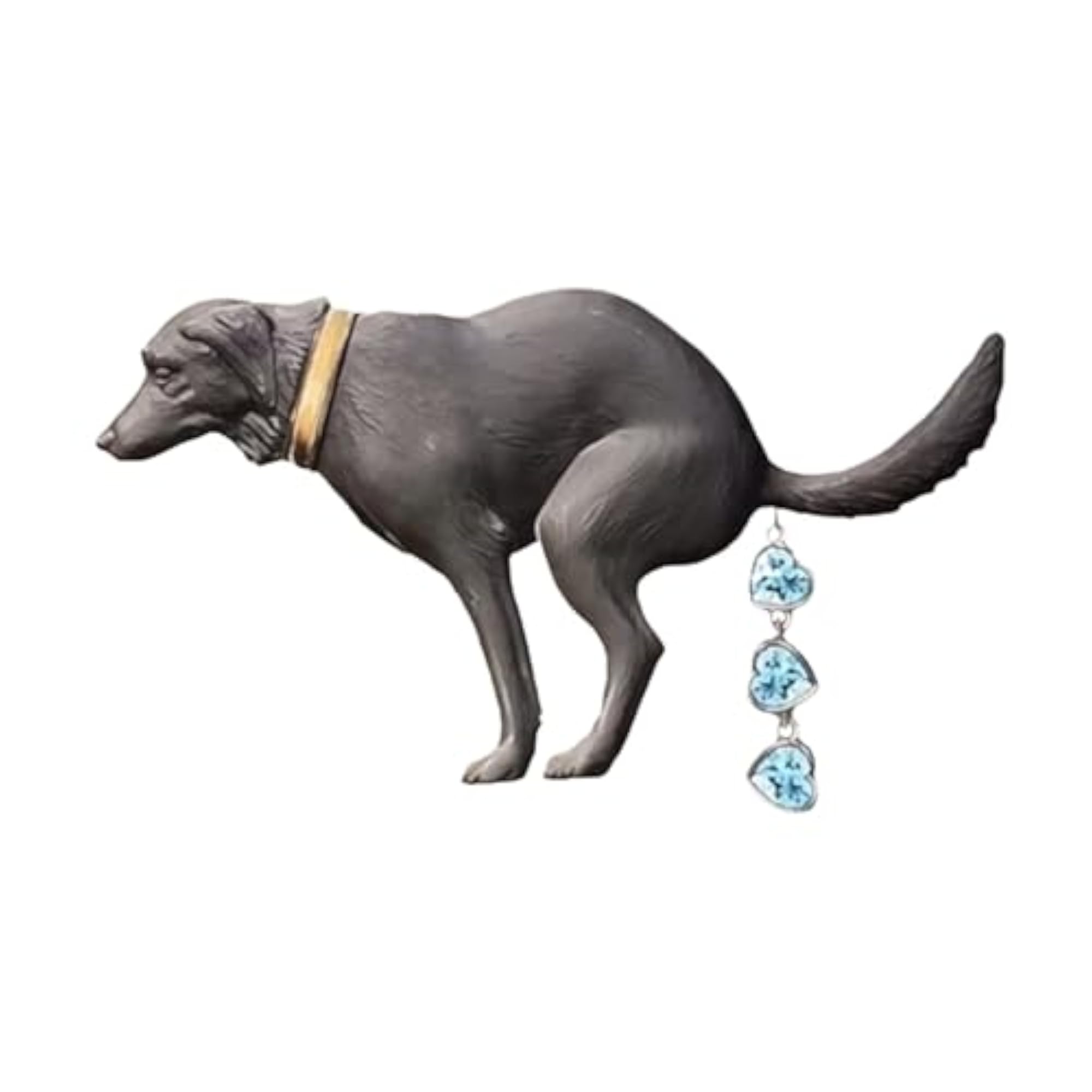 Funny Dog Pooping Design Brooch for Hat, Women & Kids