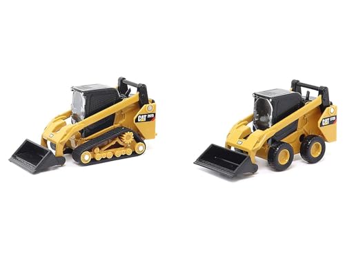 Set de 2 modelos 1:64 cargadoras 272D2 y 297D2 amarillas