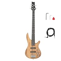 Quality Materials The 5 string bass features basswood body with glossy finish, which provides more stable and more durable performance. Custom designed and handcrafted with a rosewood fingerboard and maple neck for comfortable play and smooth feel SU...