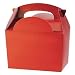 10 Enfants/enfants Couleur Simple Porte Nourriture Repas Fête D'anniversaire Boite Pochette Surprise Boîtes - taille : 152mm x 100mm x 102mm - Rouge
