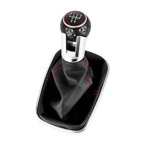 Viviance 12mm 5/6 Gang Schaltknauf Hebel kompatibel mit VW Golf 4 IV MK4 GTI R32 Bora Jetta 1999-2004 - 5 Geschwindigkeit