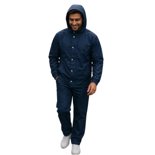 Image of Unox Rain Coat for Men waterproof, Unisex Raincoat for Women waterproof with Pant Set suitable for Men, Women, Boys & Girls Adjustable Top and Bottom Rain Coat