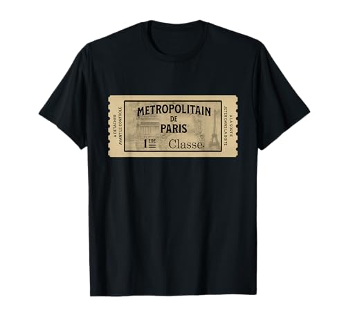 Paris Paris métro métropolitain vintage Ticket 1ère classe T-Shirt