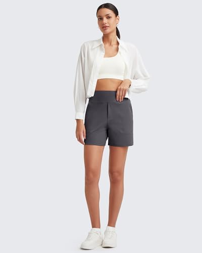 Image of G4Free EverGoing Women's Casual Shorts High Waisted 4'' / 5'' Comfy Shorts with Pockets for Yoga Workout Lounge