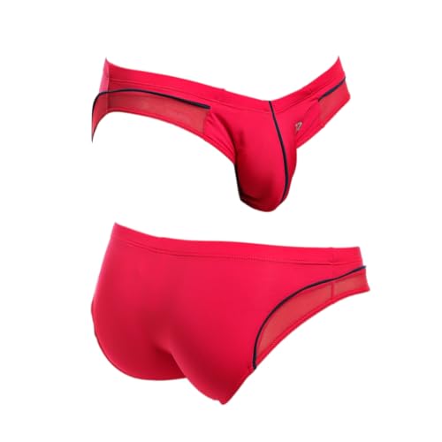 Mens Sexy Line Bikini Underpants Pouch Enhancing Low Waist Thong Sheer Underwear2