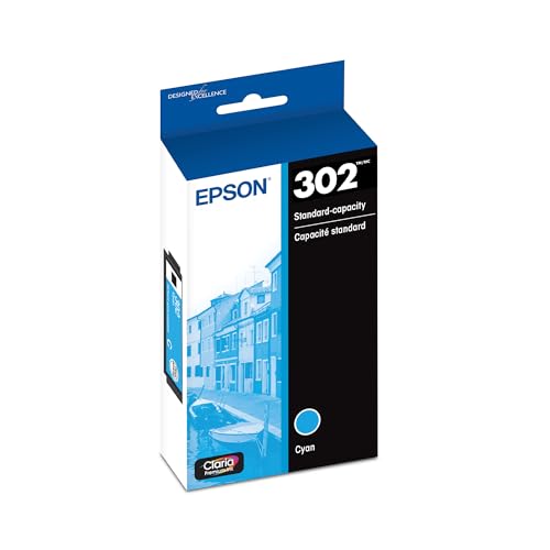 EPSON 302 Claria Premium Ink Standard Capacity Cyan Cartridge (T302220-S) Works with Expression Premium XP-6000, XP-6100