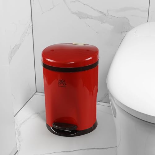 Caneca de basura redonda de 2.6 galones con tapa y pedal miniatura 5
