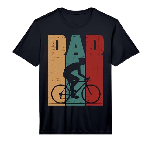 Mens Fathers Day Dad Bicycle Retro Bike Biker Cycling Papa Daddy Performance T-Shirt
