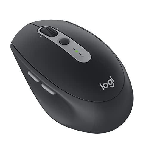 Logitech M590 サイレント マルチデバイス ワイヤレス マウス、Bluetooth、Unifying USB レシーバー、光学式トラッキング、1000 DPI、2 年間バッテリー、PC、Mac、ラップトップと互換性あり - ブラック