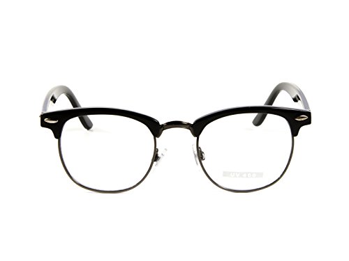 Image of Goson Vintage-Inspired Horn Rimmed Eyeglasses Stylish, UV400 Protection, Perfect for Retro Vintage Fashion, Parties, Outings