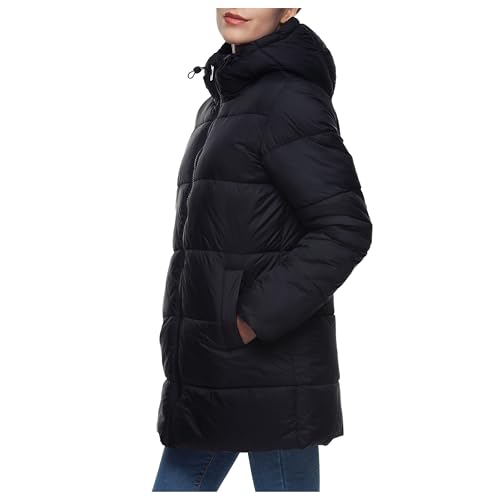 Rokka&Rolla Women's Lightweight Water-Resistant Puffer Jacket Hooded Winter Long Coat3