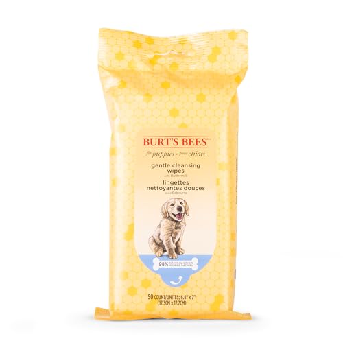 Burt's Bees for Pets Gentle Cleansing Puppy Wipes with Buttermilk, 98% Natural Origin Formulas, Hypoallergenic Dog Wipes Cleaning, Dog Cleaning Wipes, Dog Wipes for Paws and Butt, 50ct - Image 3