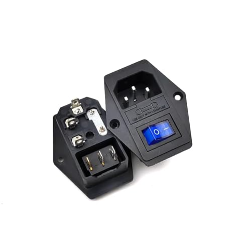 Interruptor basculante con conector IEC320 C14 macho de 3 pines, fusible 10A y 250V 5