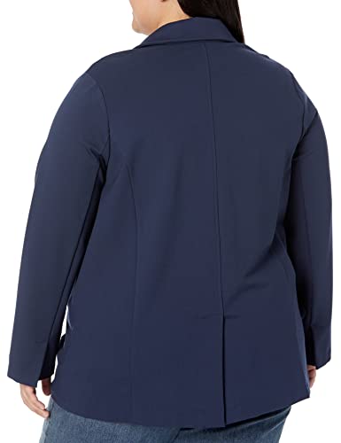 Amazon Essentials Women's Relaxed-Fit Soft Ponte Blazer, Navy, 5X - image 5
