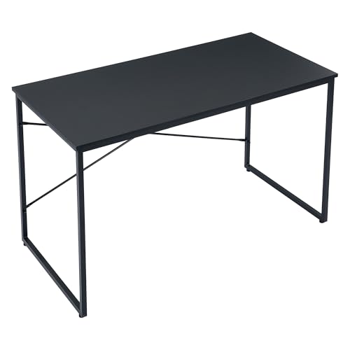 SYALEN デスク パソコンデスク テレワークデスク 幅120 奥行60 高さ70cm オフィスデスク モニターアーム取付対応 ブラック/黒 SLDK-07BK120