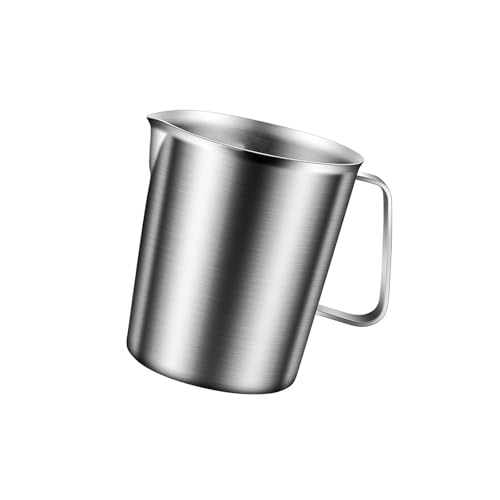 ZYKEJJDDAK Taza medidora de acero inoxidable 304 de grado comercial con marcas transparentes para hornear y preparar bebidas, taza medidora de grado alimenticio