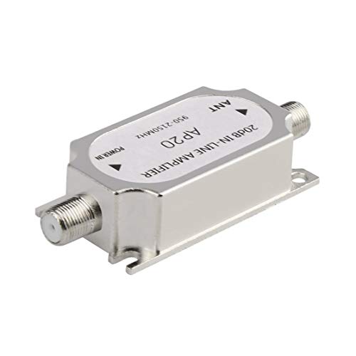 Satellite 20dB in-line Amplifier Booster 950-2150MHZ Signal Booster for Dish Network Antenna Cable Run Channel Strength
