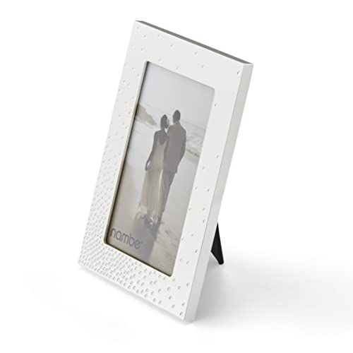 Nambe Dazzle Picture Frame, 4" X 6" | Photo Frame With Tempered Glass | Vintage And Contemporary Design | Tabletop Display Family, Friends, Wedding Gift, Home Office Décor | Silver Plate And Glass #TOP2