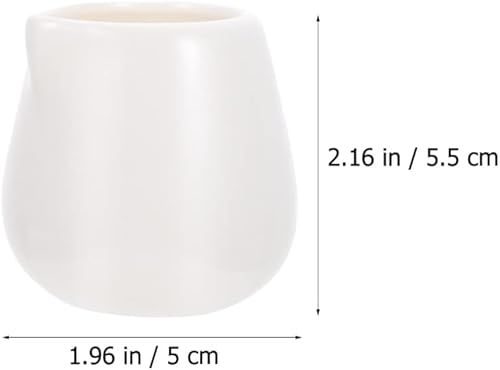 Miniatura 3 de Luxshiny Jarra de cristal, 4 unidades, mini jarra de cerámica, jarra de salsa blanca, jarra de crema de cerámica para el hogar, cocina, restaurante
