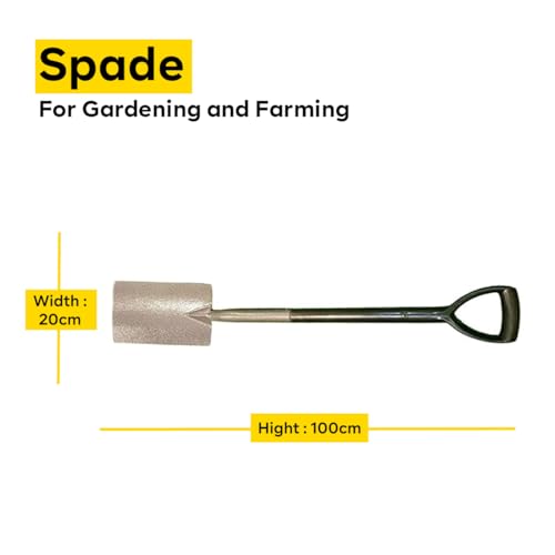 Image of Yuvcon Shovel for Digging, Made of Metal for Heavy-Duty use, Lightweight, Easy to Carry Shovel for Gardening & Agriculture Digging Tool (Rectangle)